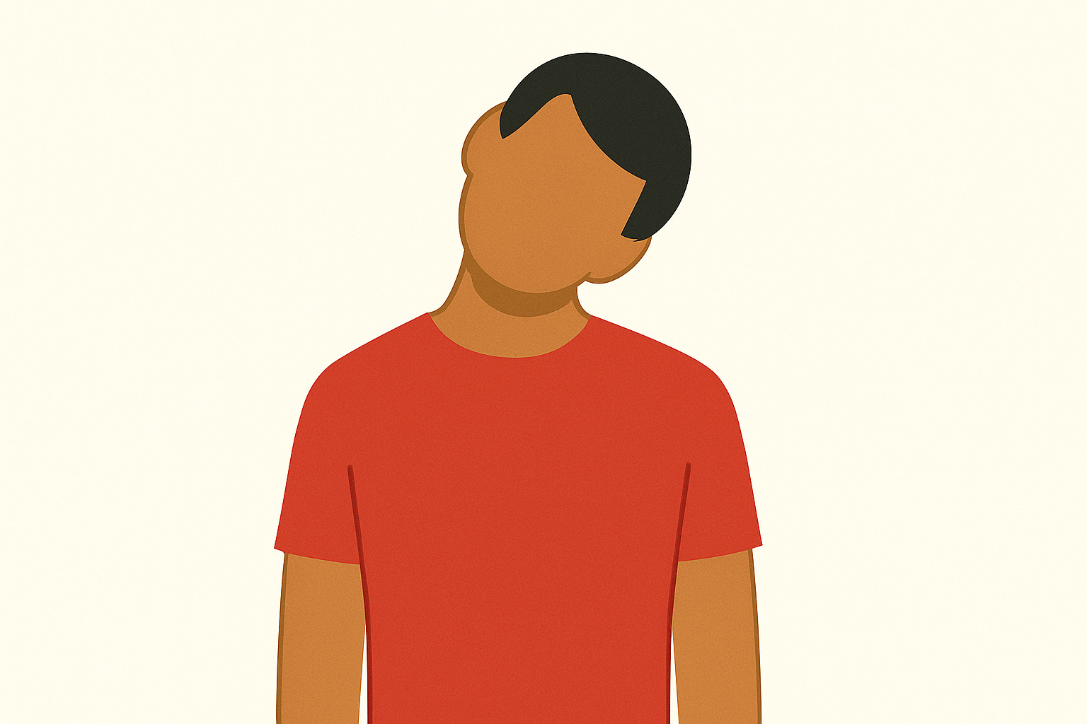 首を倒しストレッチする男性